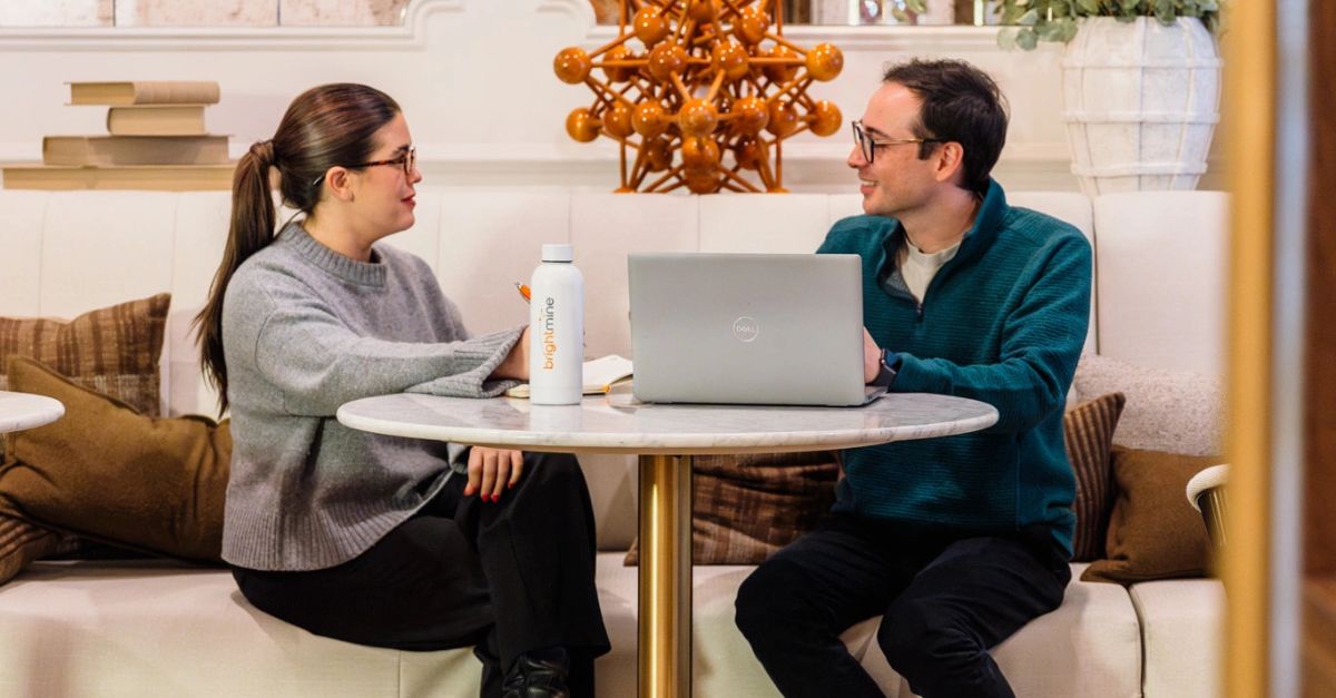Two HR colleagues talking