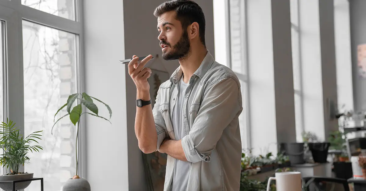 Brightmine office worker talking on the phone