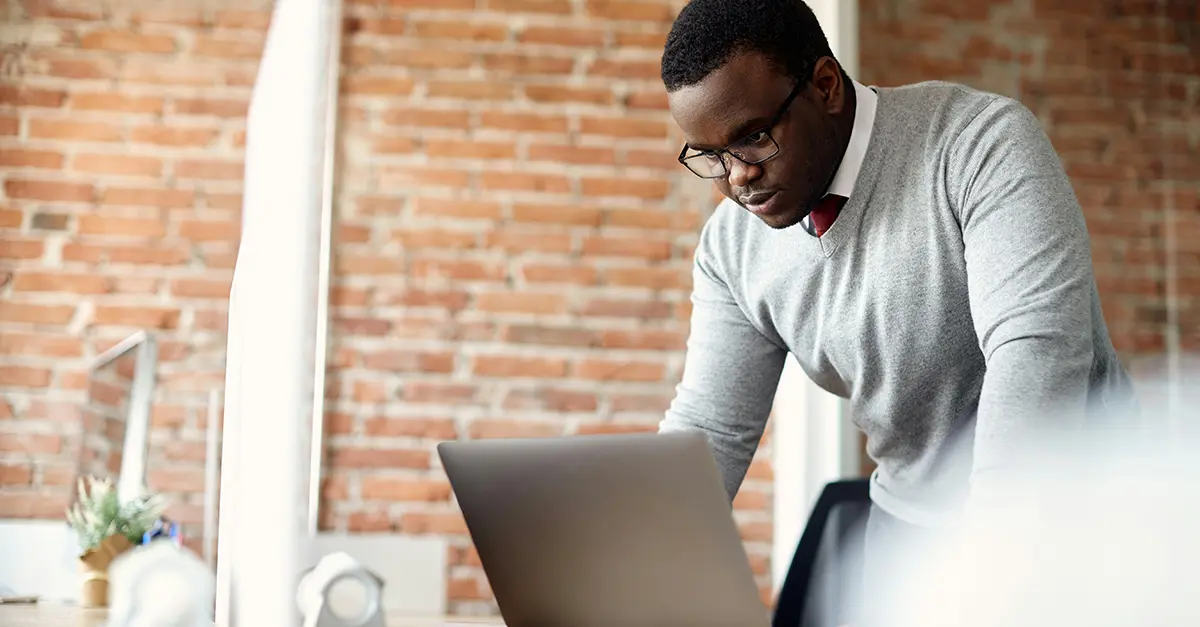 office staff in grey