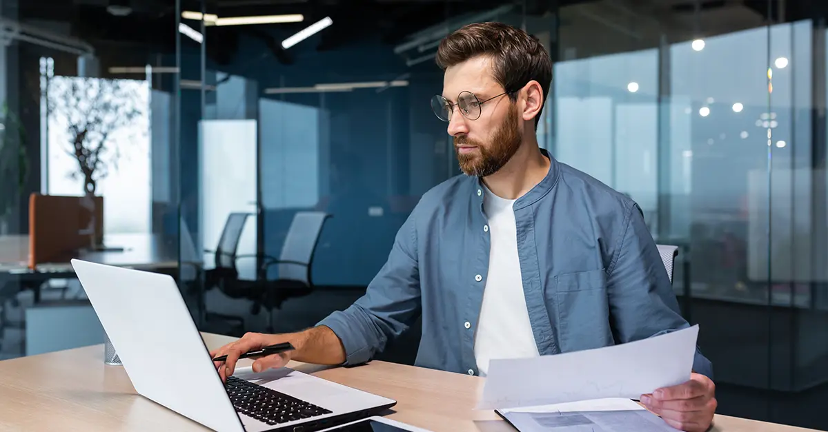 Office worker auditing