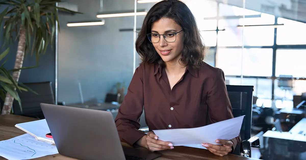 Accountant reviewing financial documents