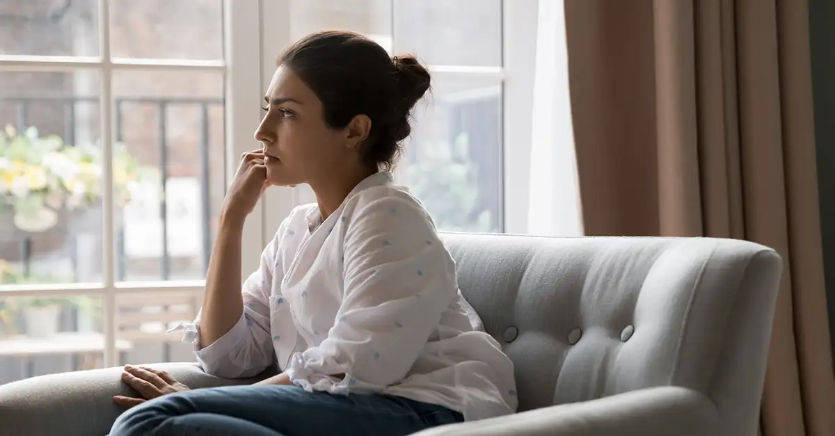 Student looking at the window