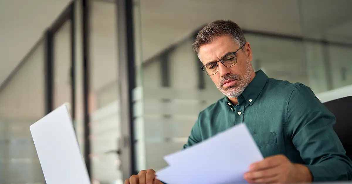 Lawyer on paperwork