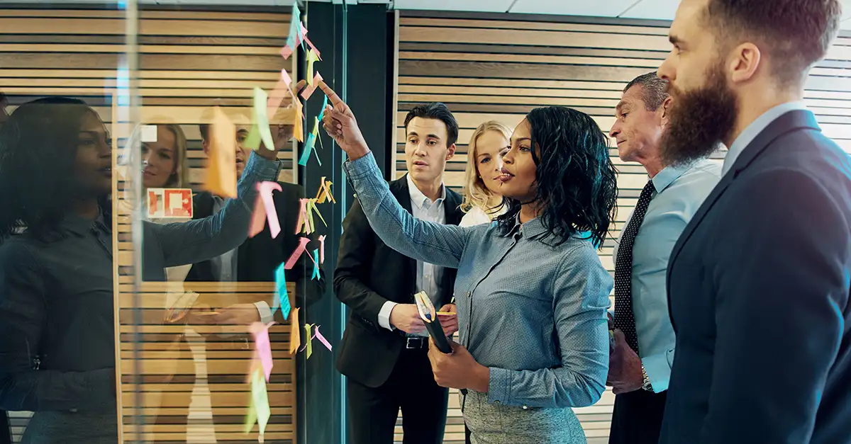 Notes place on screen during meeting