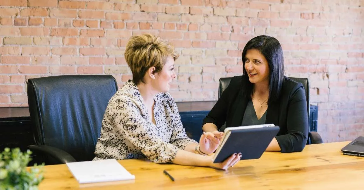 HR professionals discussing policies